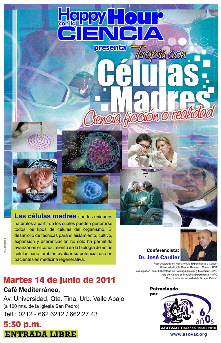 Happy Hour con la Ciencia: Terapia con Células Madres, ciencia ficción o realidad